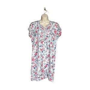 Bella Tu Size L Women's Blue Pink Short Sleeve Embellished Erin Shift Dress